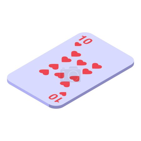 Ilustración de Diez cartas de juego icono vector isométrico. Jack negro. Baraja de poker - Imagen libre de derechos