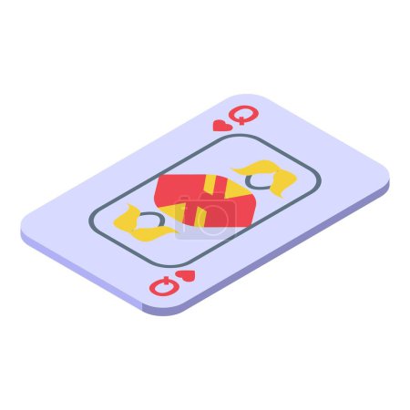 Illustration for Poker card icon isometric vector. Hand spade. Red suit - Royalty Free Image