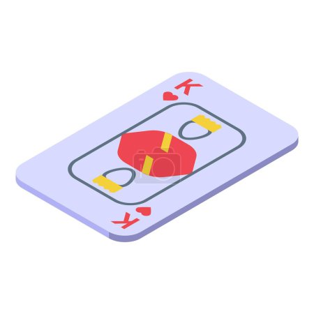 Illustration for King play card icon isometric vector. Poker deck. Spade hand - Royalty Free Image