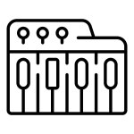 Synthesizer keyboard icon outline vector. Dj piano...