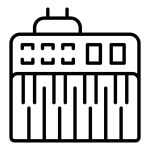 Synthesizer panel icon outline vector. Dj music. M...