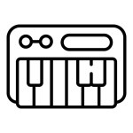 Producer synthesizer icon outline vector. Dj music...