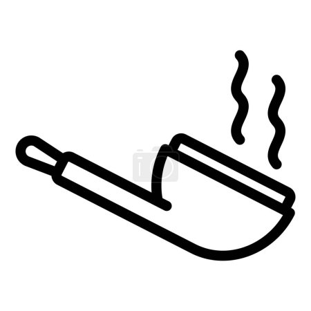 Ilustración de Pipa de fumar icono contorno vector. Humo de cigarro. Salud de la vaina - Imagen libre de derechos
