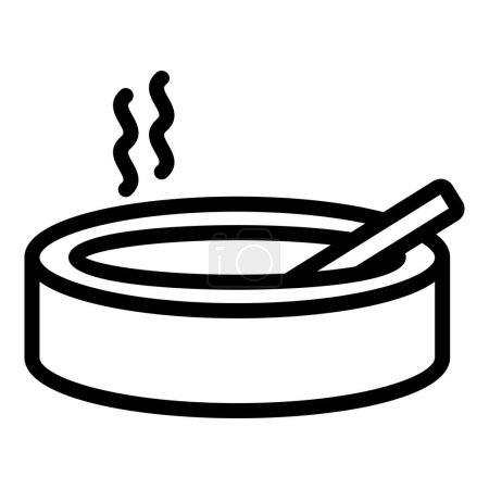 Ilustración de Cenicero de vidrio icono contorno vector. Fumador de cigarrillos. Envase quemado - Imagen libre de derechos
