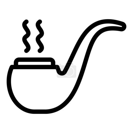 Ilustración de Madera fumar tubo icono contorno vector. Humo de cigarrillo. Envase de alcohol - Imagen libre de derechos