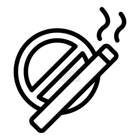 Illustration for No smoking icon outline vector. Cigarette tobacco. Smoker vipe - Royalty Free Image