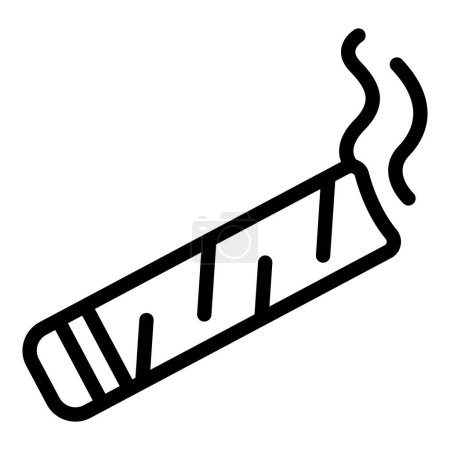 Téléchargez les illustrations : Odeur cigares icône contour vecteur. Tabac à cigarettes. Filtre à fumée - en licence libre de droit