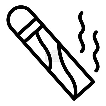 Téléchargez les illustrations : Cigare icône contour vecteur. Fumeur de cigarette. Feuille de coupe - en licence libre de droit