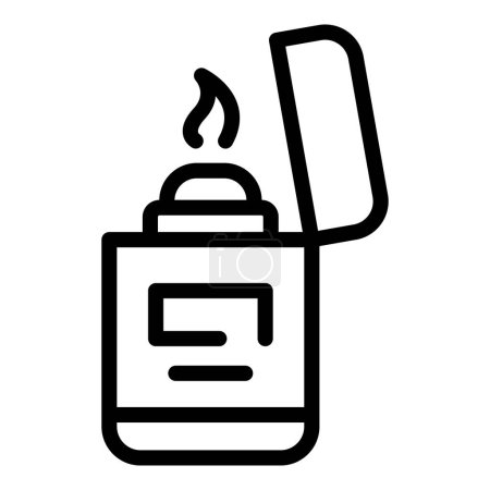 Ilustración de Burning cigarro encendedor icono contorno vector. Vapor de humo. Tabaco de cigarrillo - Imagen libre de derechos