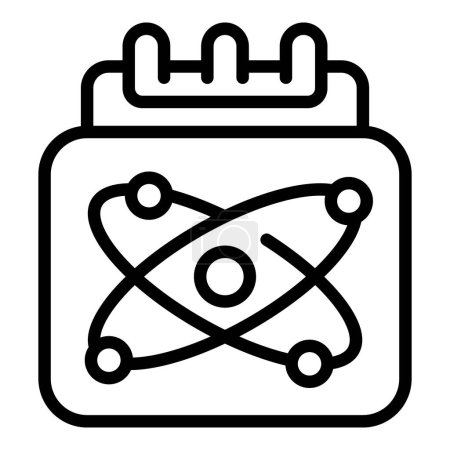 Illustration for Atomic calendar icon outline vector. People team. Company task - Royalty Free Image