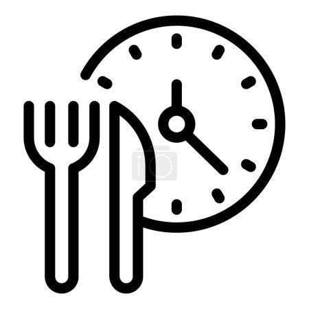 Téléchargez les illustrations : Vecteur de contour d'icône de temps alimentaire. Énergie métabolique. Procédé chimique - en licence libre de droit