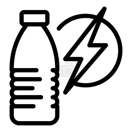 Téléchargez les illustrations : Vecteur de contour d'icône de boisson énergétique. Régime métabolique. Nutrition chimique - en licence libre de droit