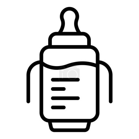 Ilustración de Bebé botella de leche icono contorno vector. Cuidado de bebés. Pañal de salud - Imagen libre de derechos