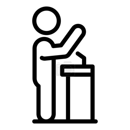 Illustration for Speaker class icon outline vector. Election student. Debate speech - Royalty Free Image