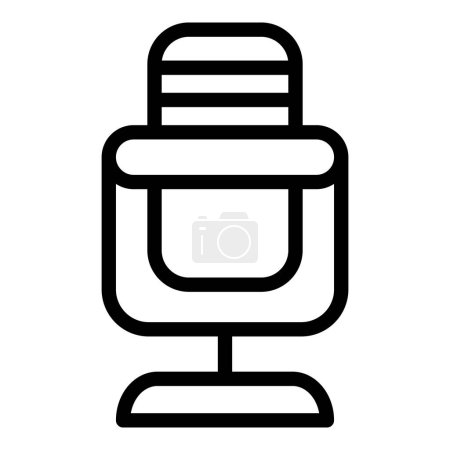 Illustration for Oratory microphone icon outline vector. Public election. Rhetoric speech - Royalty Free Image