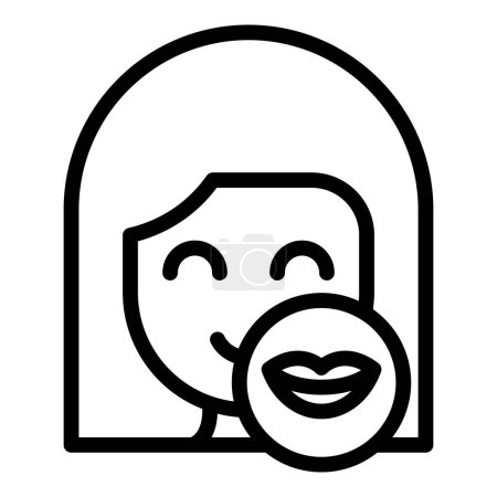Illustration for Rhetoric lips icon outline vector. Oratory speech. Election student - Royalty Free Image