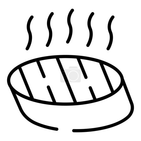 Téléchargez les illustrations : Vecteur de contour d'icône bruschetta chaud. Entrée de nourriture. Buffet italien - en licence libre de droit