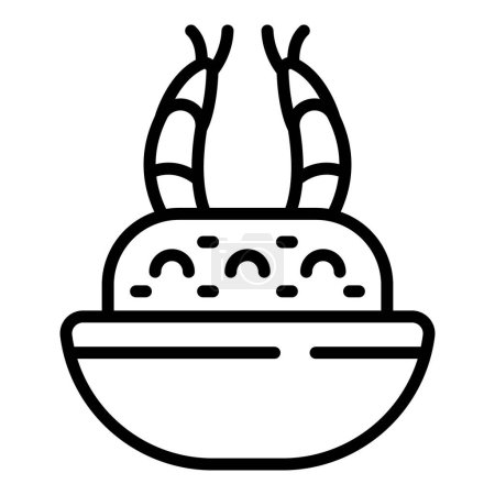 Téléchargez les illustrations : Vecteur de contour de plat chaud caribéen icône. Nourriture de ceviche. Péri braisé - en licence libre de droit