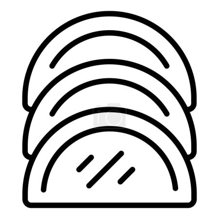 Ilustración de Icono de panadería caribeña contorno vector. Plato de camarones. Ceviche alimenticio - Imagen libre de derechos