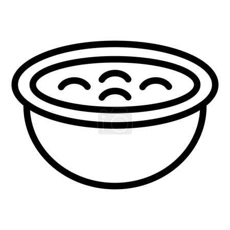 Illustration for Austrian soup icon outline vector. Food austria. Beef bread - Royalty Free Image