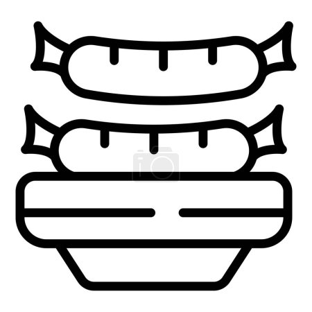 Illustration for Beef sausage icon outline vector. Austrian food. Beverage soup - Royalty Free Image