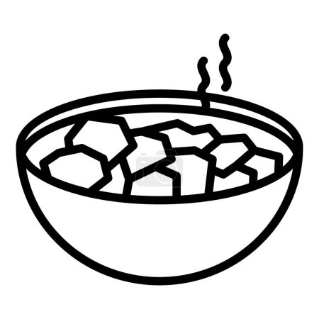 Ilustración de Ensalada caliente icono contorno vector. Cocina árabe. Comida - Imagen libre de derechos