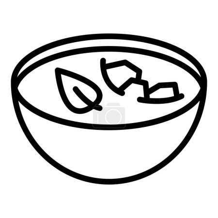 Ilustración de Vegano icono sopa contorno vector. Cocina de comida. Plato árabe - Imagen libre de derechos