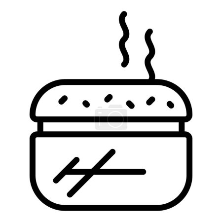 Ilustración de Hamburguesa caliente icono contorno vector. Comida de plato. Cocina de alimentos - Imagen libre de derechos
