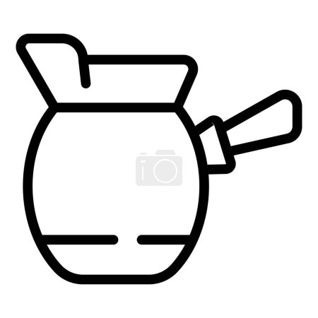 Ilustración de Deleite el icono de la cafetera vector contorno. Máquina expreso. Frijol árabe - Imagen libre de derechos