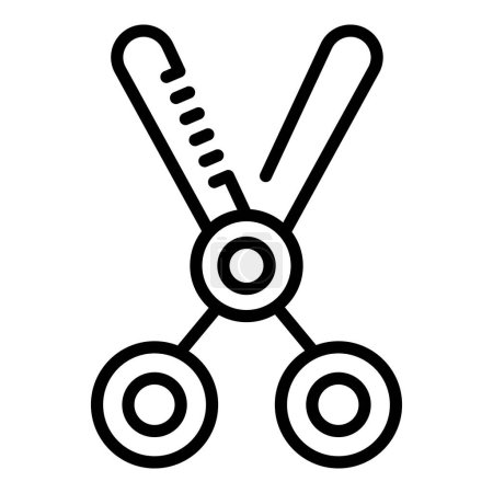 Illustration for Hair scissors icon outline vector. Woman salon. Beauty cut - Royalty Free Image