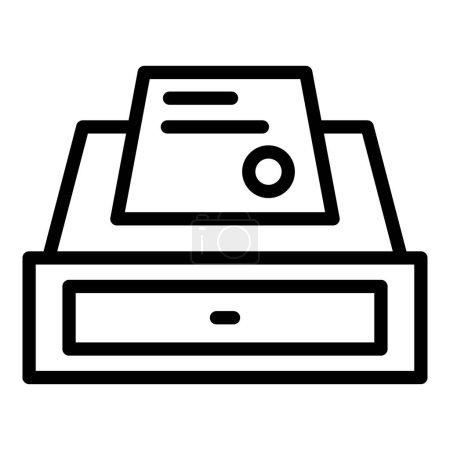 Ilustración de Icono de cubierta de efectivo contorno vector. Registrar máquina. Pantalla de tienda - Imagen libre de derechos