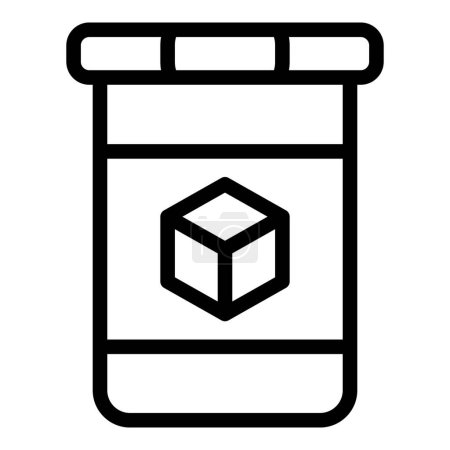 Ilustración de Icono de cubo de soja contorno vector. Comida de soja. Planta lechera - Imagen libre de derechos