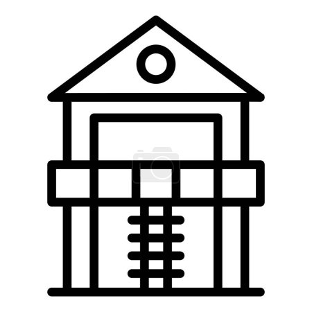Illustration for Game stilt icon outline vector. House cabin. Forest hut - Royalty Free Image