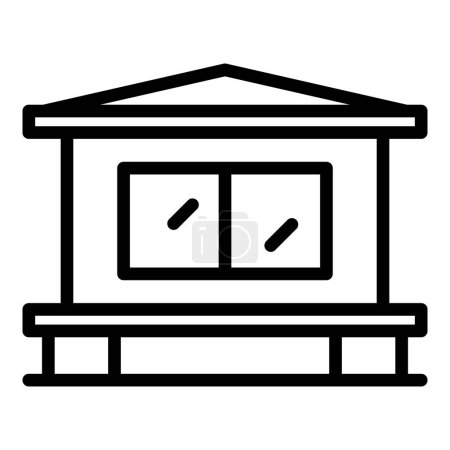 Illustration for Beach house icon outline vector. Cabin stilt. Summer island - Royalty Free Image
