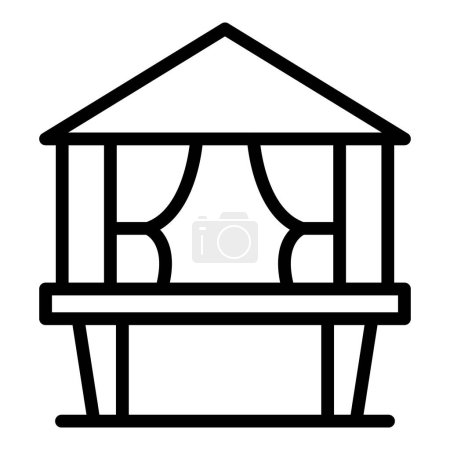 Illustration for Cabin icon outline vector. Forest house. Beach swamp - Royalty Free Image