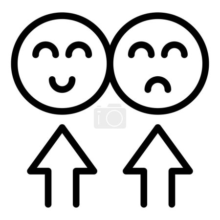 Ilustración de Emoji quiz icono contorno vector. Programa de carteles. Competencia juego - Imagen libre de derechos