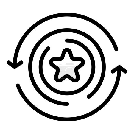 Star courage icon outline vector. Jump skill. Goal self
