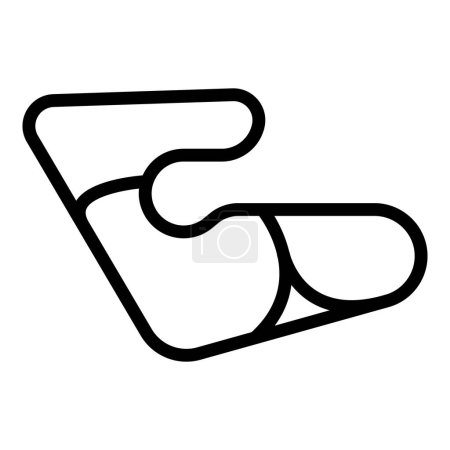 Téléchargez les illustrations : Speedway piste icône contour vecteur. Circuit. Top prix Miami - en licence libre de droit