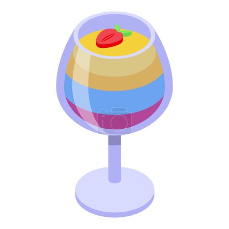 Illustration for Jelly cocktail icon isometric vector. Gummy candy. Cute dessert - Royalty Free Image