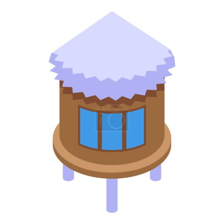 Illustration for Hawaii bungalow icon isometric vector. Beach house. Sea cabin - Royalty Free Image