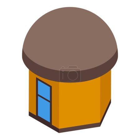 Illustration for Island bungalow icon isometric vector. Beach house. Tropical sea - Royalty Free Image