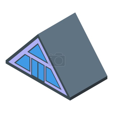 Illustration for Window bungalow icon isometric vector. Tropical house. Summer cabin - Royalty Free Image