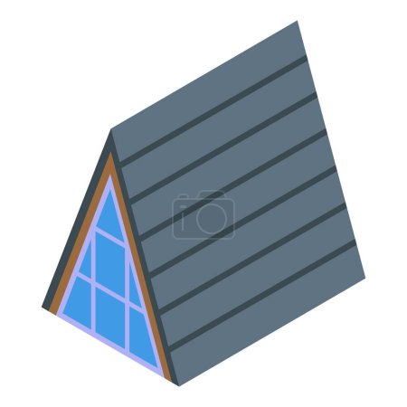 Illustration for Cabin icon isometric vector. Beach bungalow. Tropical sea - Royalty Free Image