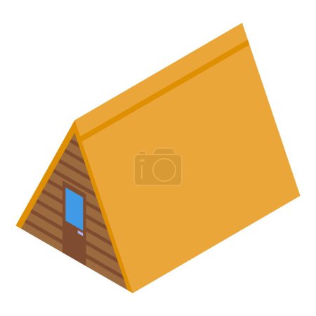 Illustration for Wood bungalow icon isometric vector. Summer cabin. Sea villa - Royalty Free Image