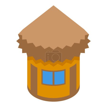 Ilustración de Habitación icono bungalow vector isométrico. Casa de playa. Mar tropical - Imagen libre de derechos