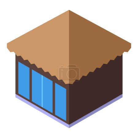 Illustration for Tropical sea bungalow icon isometric vector. Beach house. Island cabin - Royalty Free Image