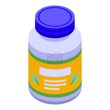 Ilustración de Zinc píldoras vitamínicas icono vector isométrico. Mineral alimenticio. Medicina salud - Imagen libre de derechos