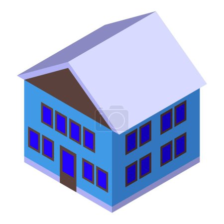 Illustration for House construction icon isometric vector. Wall plaster. Worker interior - Royalty Free Image