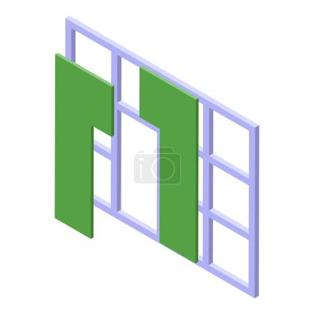 Illustration for Drywall construction icon isometric vector. Wall house. Worker interior - Royalty Free Image