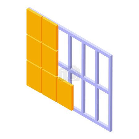 Illustration for Room drywall icon isometric vector. Wall house. Worker partition - Royalty Free Image